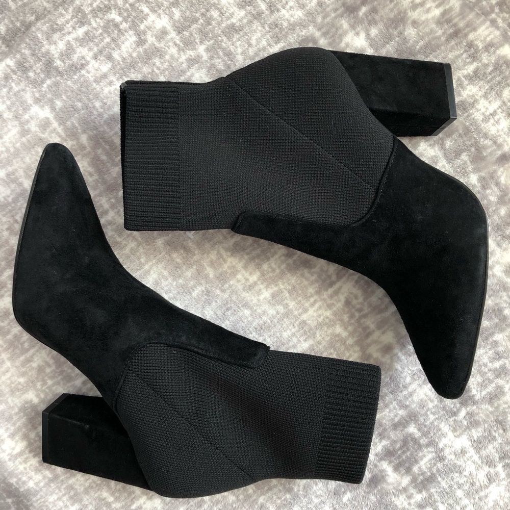 Steve Madden Reece Sock Bootie Black Suede
